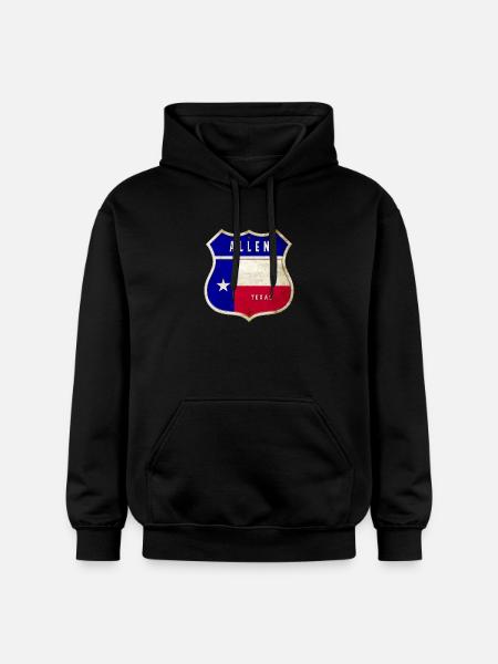 Allen Texas crest flags design - Gildan Unisex Softstyle® Midweight Hoodie - black