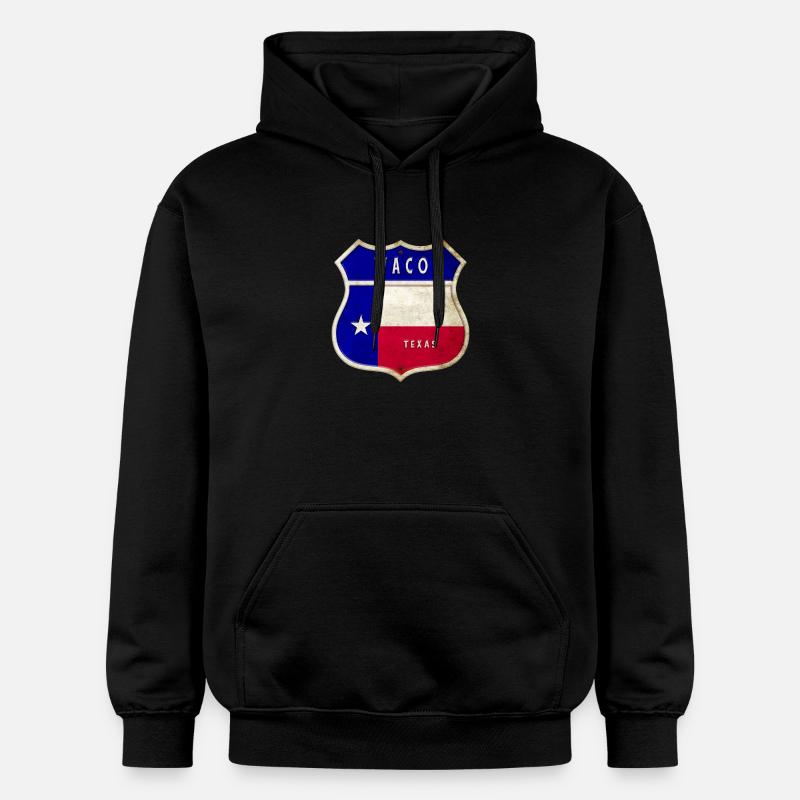 Design de drapeaux Waco Texas - Sweat à capuche Softstyle® Gildan Unisexe - noir