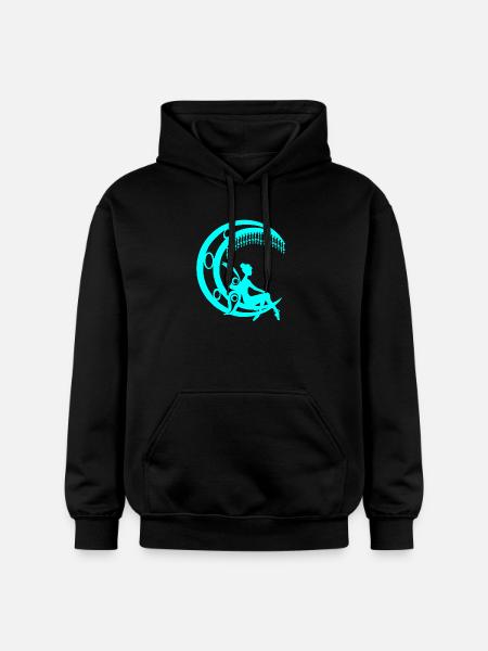 Märchenfiguren, mondsichel elfensilhouette - Gildan Unisex Softstyle® Midweight Hoodie - Schwarz