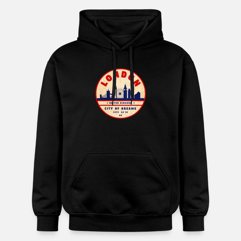 Skyline de Londres, ville de rêves - Sweat à capuche Softstyle® Gildan Unisexe - noir
