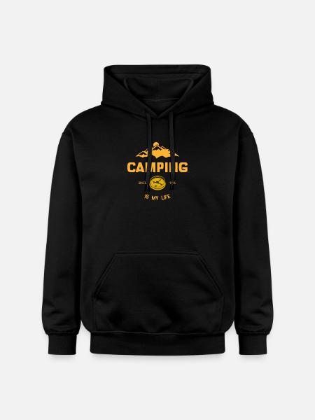 Camping is my life - Gildan Unisex Softstyle® Midweight Hoodie - black