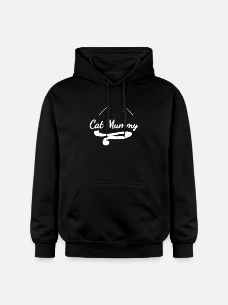 Cat Mummy, Ohren, tail, Stubentiger - Gildan Unisex Softstyle® Midweight Hoodie - Schwarz