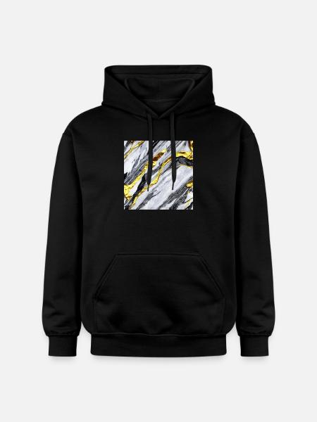 Marble gold structure - Gildan Unisex Softstyle® Midweight Hoodie - black