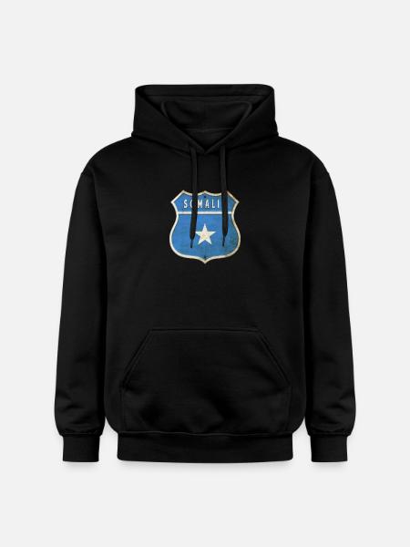 Somalia coat of arms flag design - Gildan Unisex Softstyle® Midweight Hoodie - black