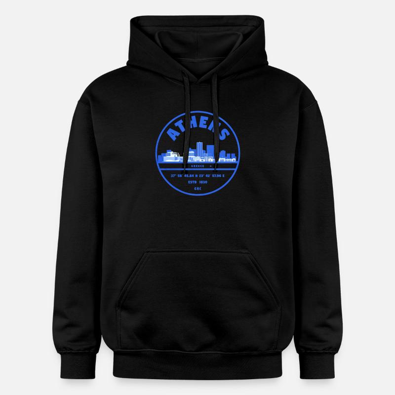 Timbre de la Skyline d’Athènes - Sweat à capuche Softstyle® Gildan Unisexe - noir