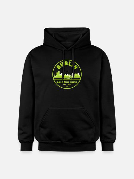 Dublin Skyline Stamp - Gildan Unisex Softstyle® Midweight Hoodie - black