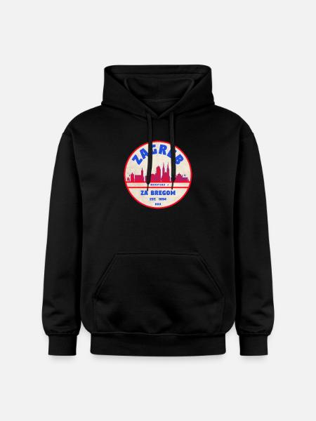 Zagreb Rundlogo Skyline Retro - Gildan Unisex Softstyle® Midweight Hoodie - Schwarz
