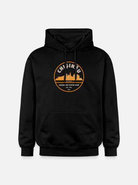Chisinau Skyline Badge Moldova - Gildan Unisex Softstyle® Midweight Hoodie - black