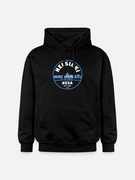 Helsinki Finnland Skyline Badge - Gildan Unisex Softstyle® Midweight Hoodie - Schwarz