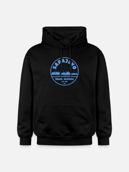 Sarajevo City Badge - Gildan Unisex Softstyle® Midweight Hoodie - black