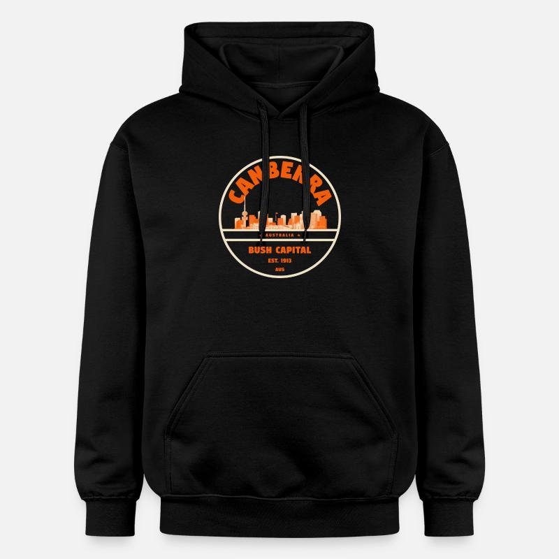 Canberra Skyline Badge - Sweat à capuche Softstyle® Gildan Unisexe - noir