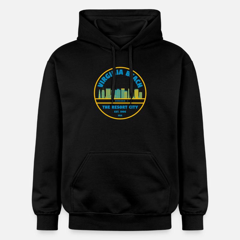 Virginia Beach Skyline Logo - Sweat à capuche Softstyle® Gildan Unisexe - noir