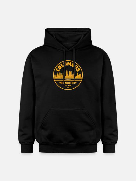 Columbus Arch City Skyline - Gildan Unisex Softstyle® Midweight Hoodie - black