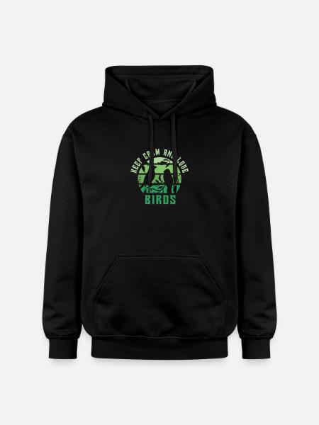Keep calm and love birds - Gildan Unisex Softstyle® Midweight Hoodie - black