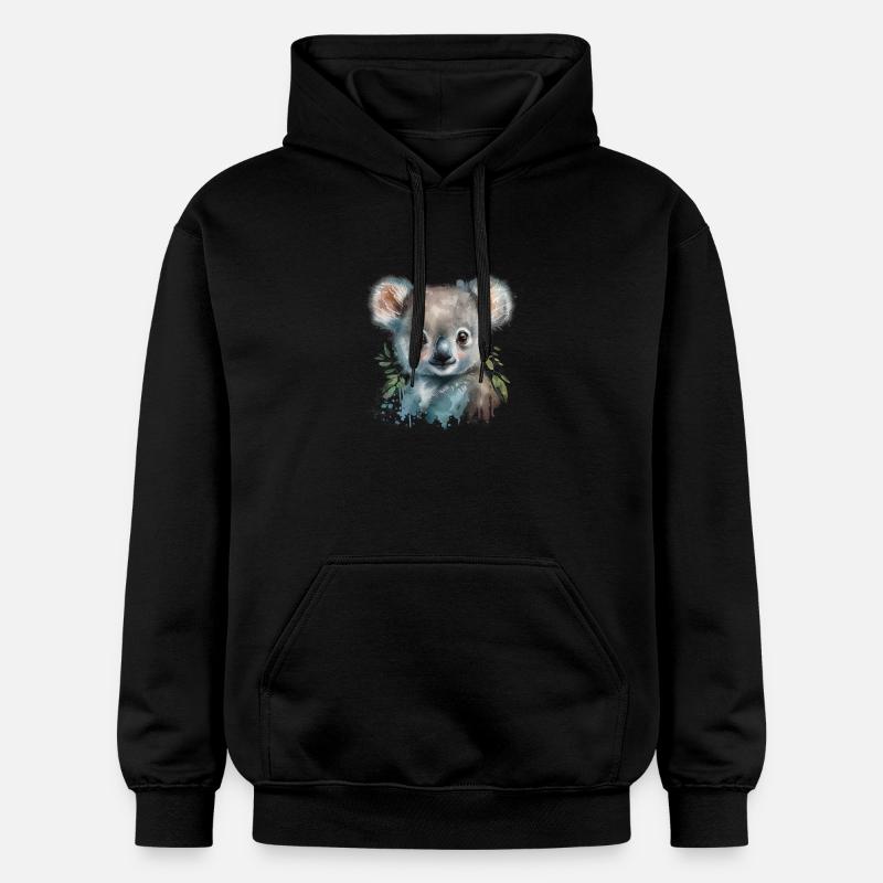 Koala Aquarell Laub - Gildan Unisex Softstyle® Midweight Hoodie - Schwarz