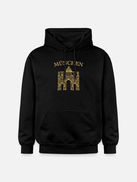 Iconic Victory Gate Munich - Gildan Unisex Softstyle® Midweight Hoodie - black