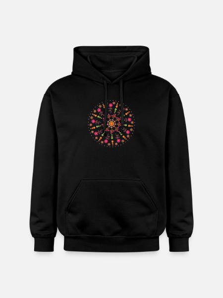 Mandala Frühling bunt - Gildan Unisex Softstyle® Midweight Hoodie - Schwarz
