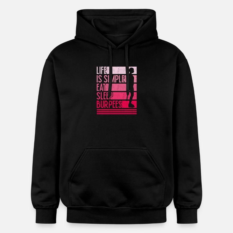Leben ist einfach Burpees Design - Gildan Unisex Softstyle® Midweight Hoodie - Schwarz