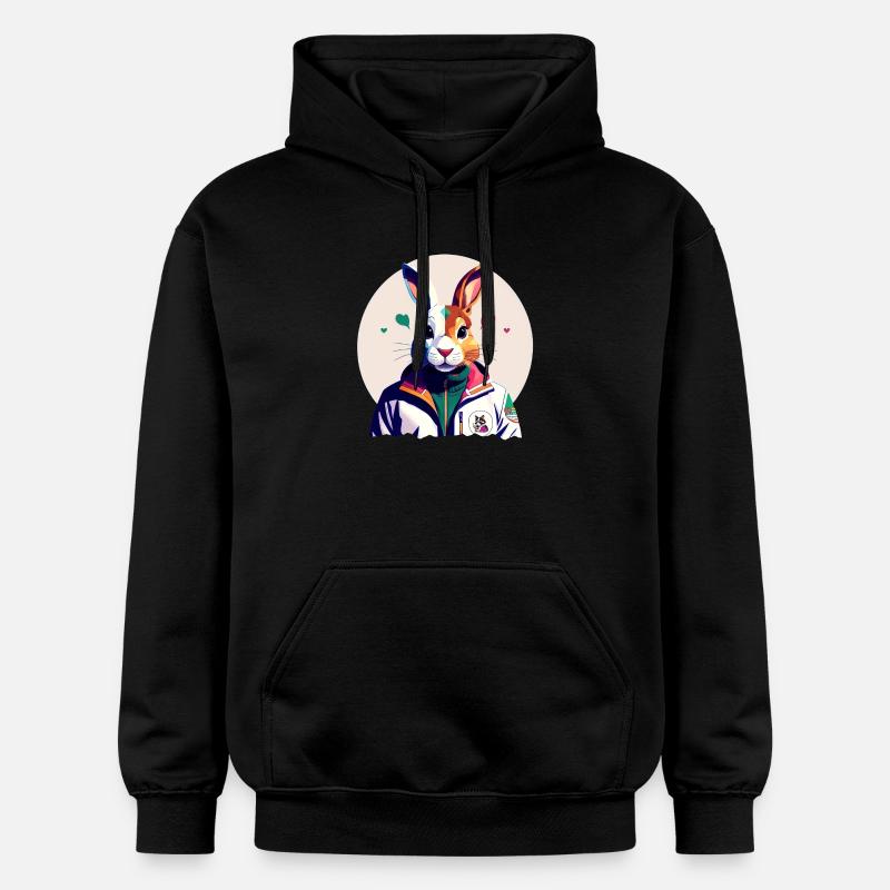 Bunny, Easter Bunny - Gildan Unisex Softstyle® Midweight Hoodie - black