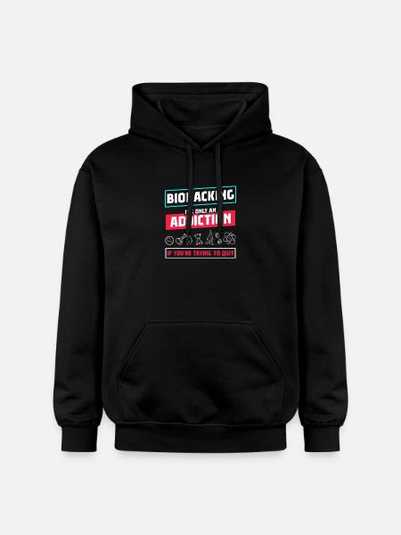 Biohacking it's only an Addiction - Gildan Unisex Softstyle® Midweight Hoodie - black