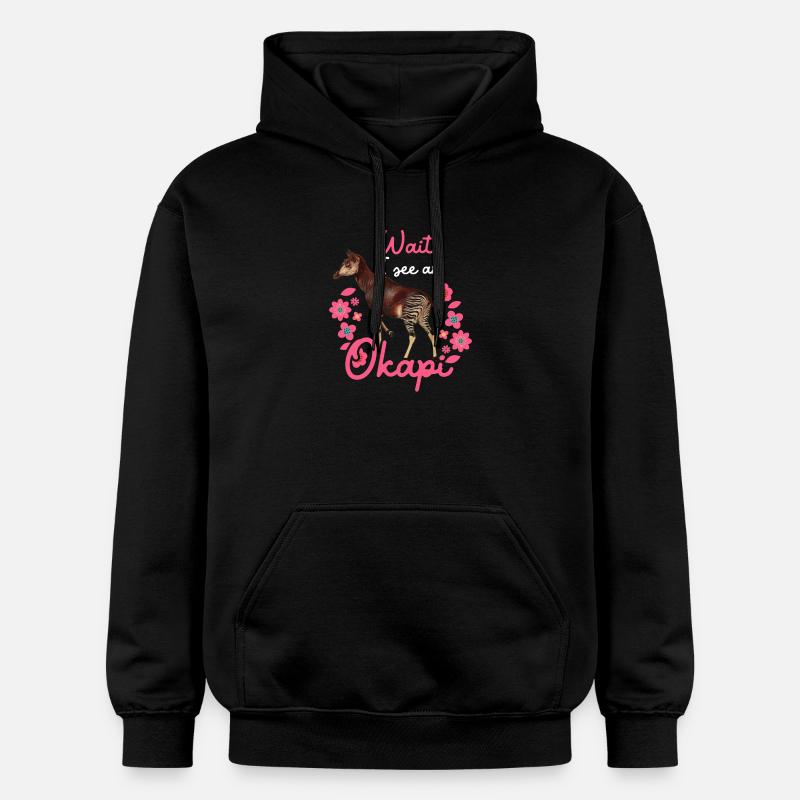 Attends, je vois un okapi - Sweat à capuche Softstyle® Gildan Unisexe - noir