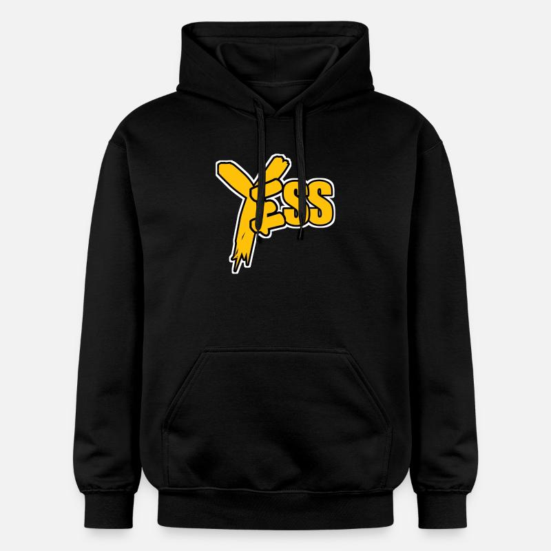 YES Jaune Pop Comic - Sweat à capuche Softstyle® Gildan Unisexe - noir