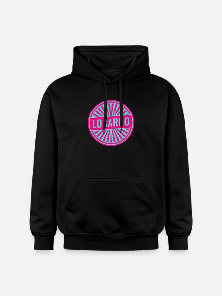Locarno Neon Round Stamp - Gildan Unisex Softstyle® Midweight Hoodie - black
