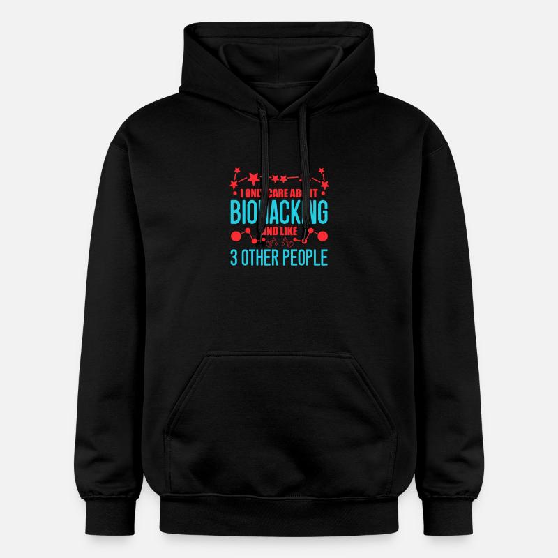 Lustiges Biohacking Design - Gildan Unisex Softstyle® Midweight Hoodie - Schwarz