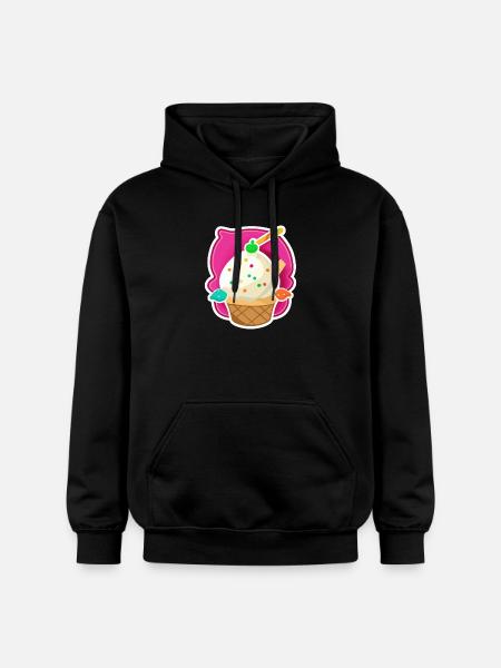 Eis, Eiscreme - Gildan Unisex Softstyle® Midweight Hoodie - black
