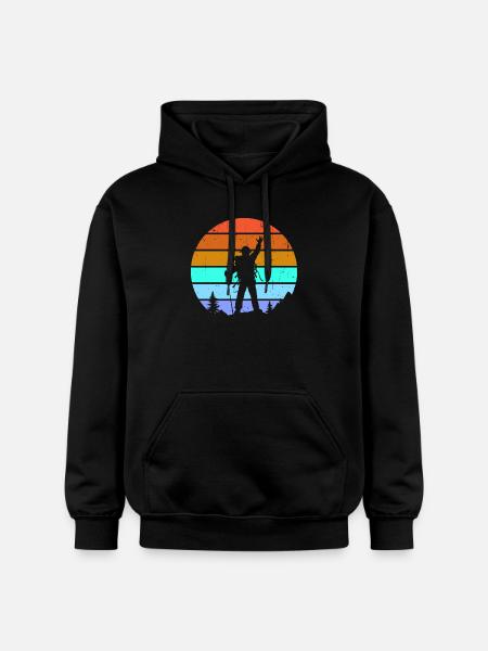 Mountaintops, mountaineering, hiking, hiking - Gildan Unisex Softstyle® Midweight Hoodie - black