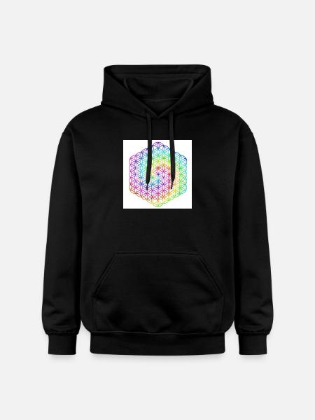 Livets blomst - 5. dimension - Mandala - kærlighed - Gildan Softstyle® Midweight unisex-hoodie - sort