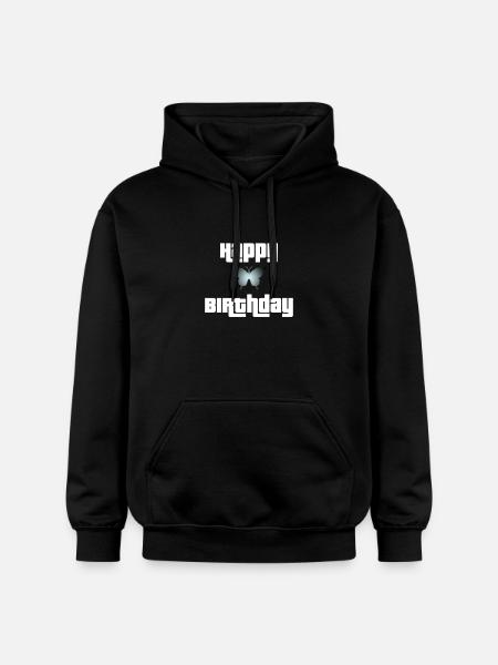 Joyeux anniversaire Butterfly Design - Sweat à capuche Softstyle® Gildan Unisexe - noir