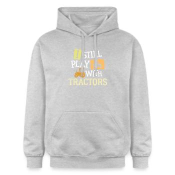 Bauer Statement Ackerbau Traktor Feld Nutzfahrzeug - Gildan Unisex Softstyle® Midweight Hoodie - Hellgrau meliert - Vorne - Liana (172cm) & Jaron (178cm)