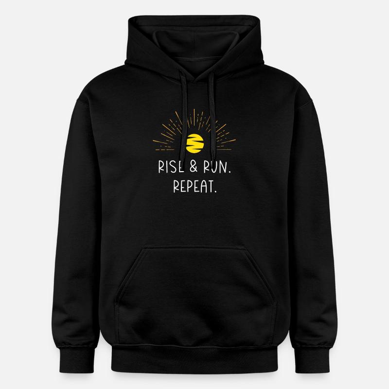 Levez-vous et courez. Répéter. - Sweat à capuche Softstyle® Gildan Unisexe - noir