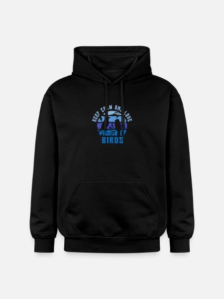 Keep calm and love birds - Gildan Unisex Softstyle® Midweight Hoodie - black