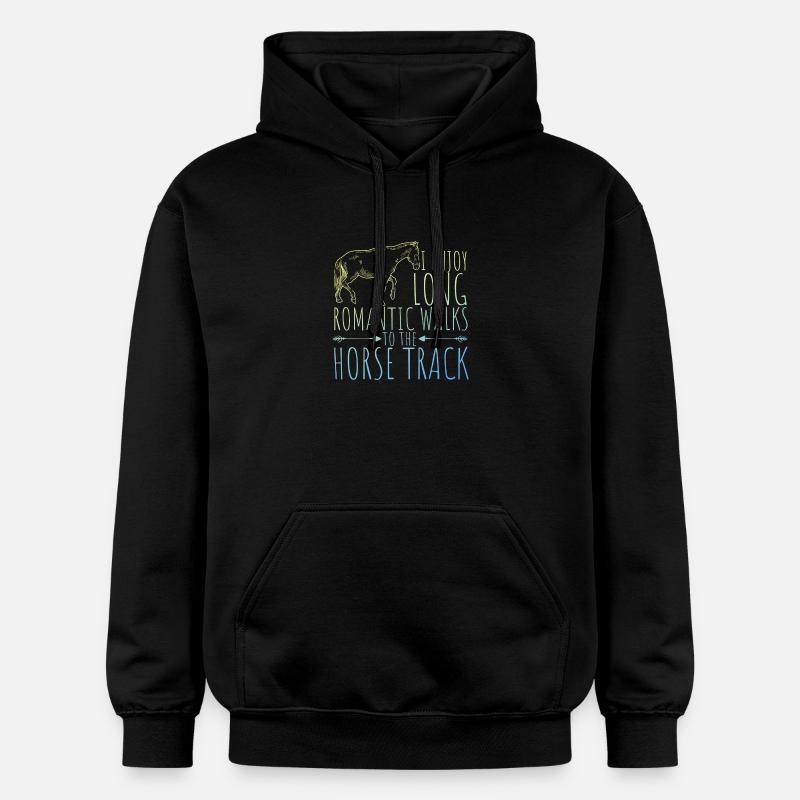 courses de chevaux - Sweat à capuche Softstyle® Gildan Unisexe - noir