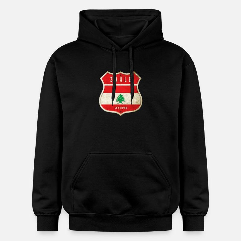 Zahlé Libanon Wappen Flaggen Design - Gildan Unisex Softstyle® Midweight Hoodie - Schwarz