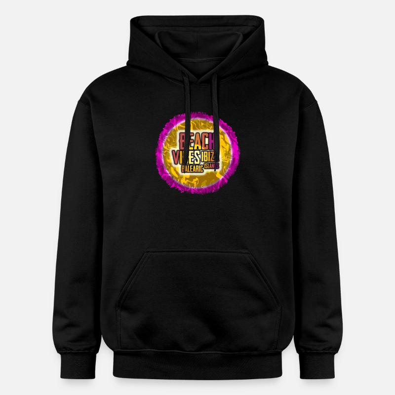 Ambiance de la plage d’Ibiza - Sweat à capuche Softstyle® Gildan Unisexe - noir