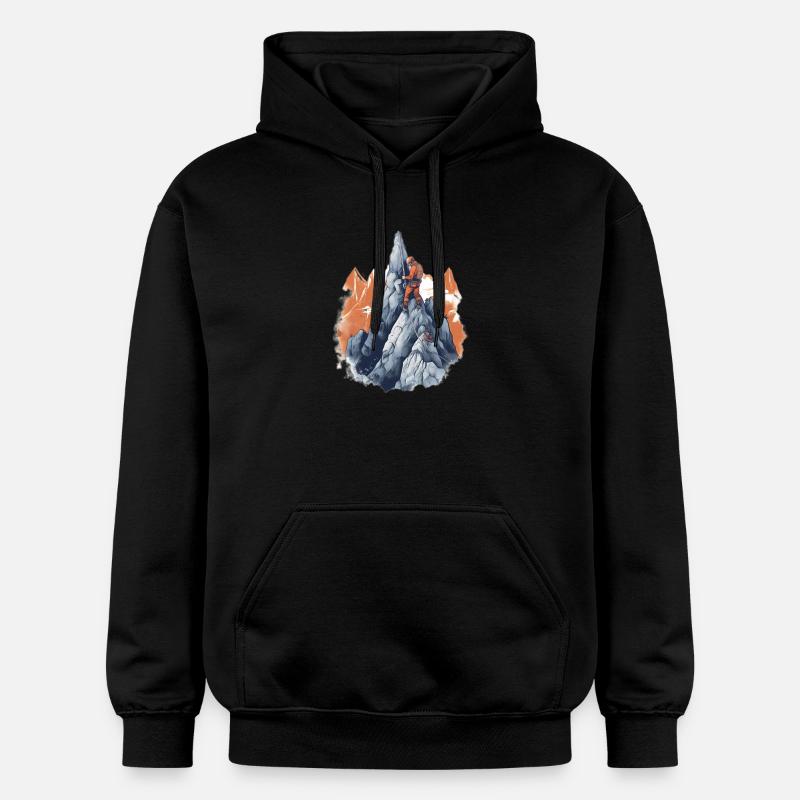 Alpinistes grimpant au sommet - Sweat à capuche Softstyle® Gildan Unisexe - noir