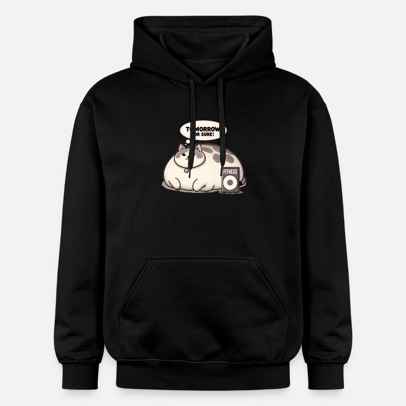 Fitness grouch chat - Sweat à capuche Softstyle® Gildan Unisexe - noir