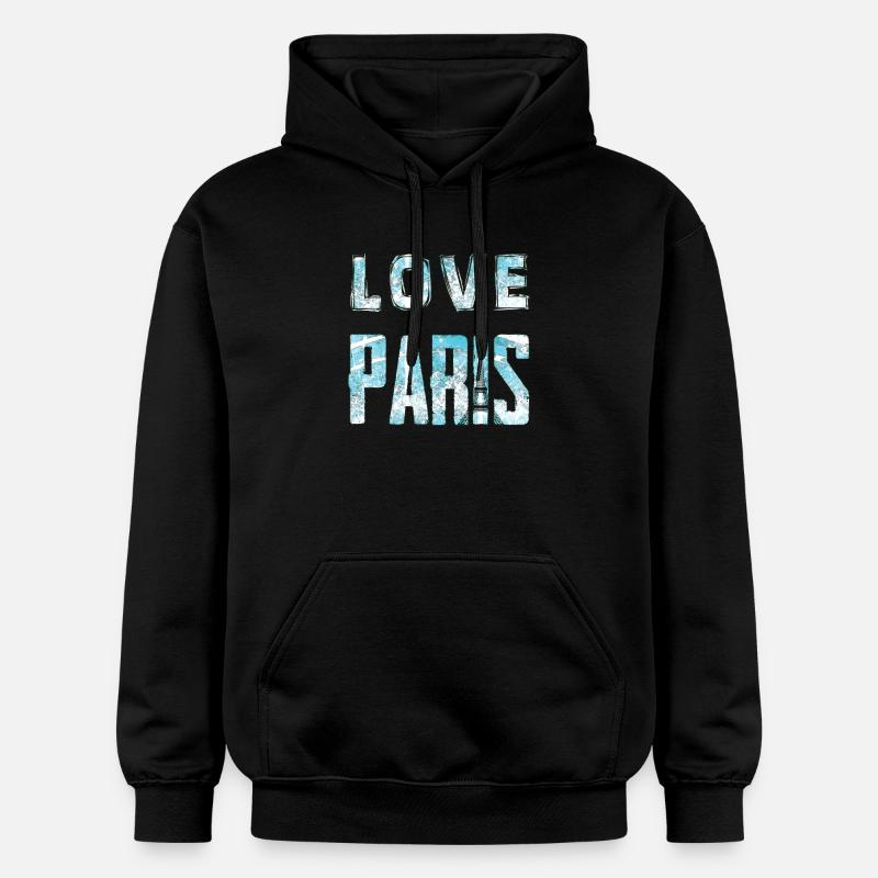 Love Paris Design d’effet d’eau - Sweat à capuche Softstyle® Gildan Unisexe - noir