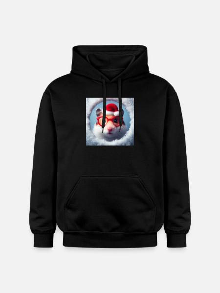 Hamster comme Père Noël - Sweat à capuche Softstyle® Gildan Unisexe - noir