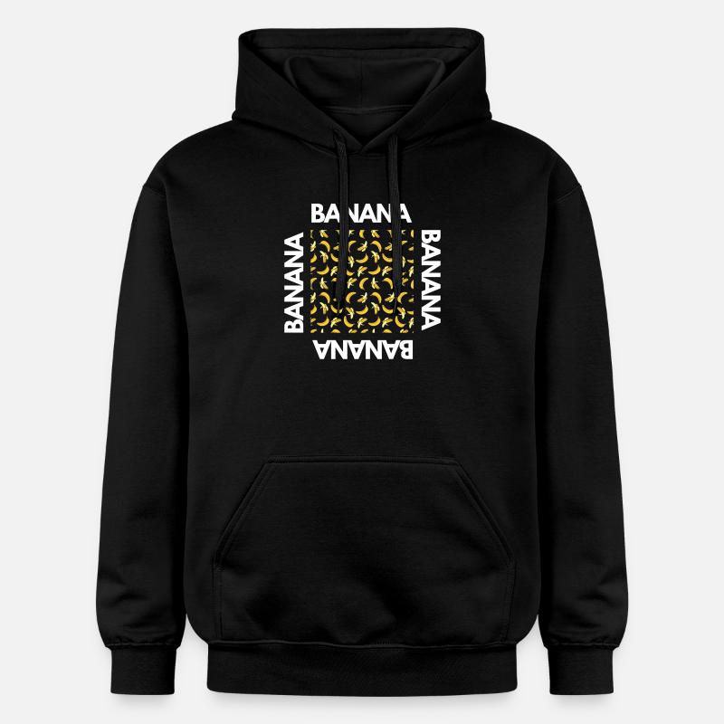 Bananenmuster Ästhetisches Obst-Modehemd - Gildan Unisex Softstyle® Midweight Hoodie - Schwarz