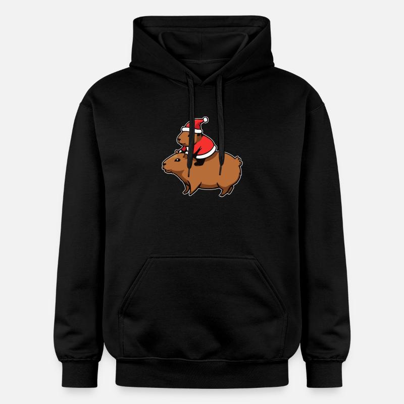 Capybara Noël - Sweat à capuche Softstyle® Gildan Unisexe - noir