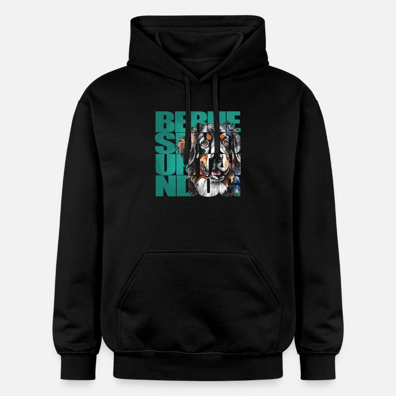 Portrait de bouvier bernois - Sweat à capuche Softstyle® Gildan Unisexe - noir