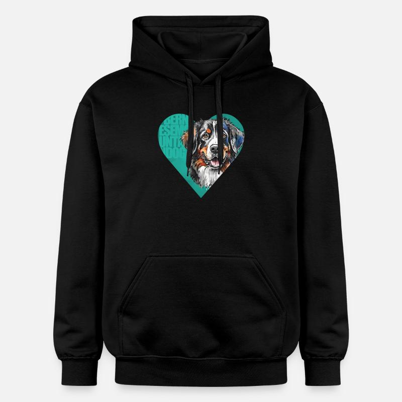 Portrait de bouvier bernois - Sweat à capuche Softstyle® Gildan Unisexe - noir