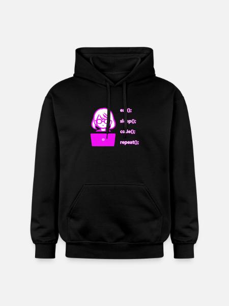 eat sleep code repeat Frau Computer - Gildan Unisex Softstyle® Midweight Hoodie - Schwarz