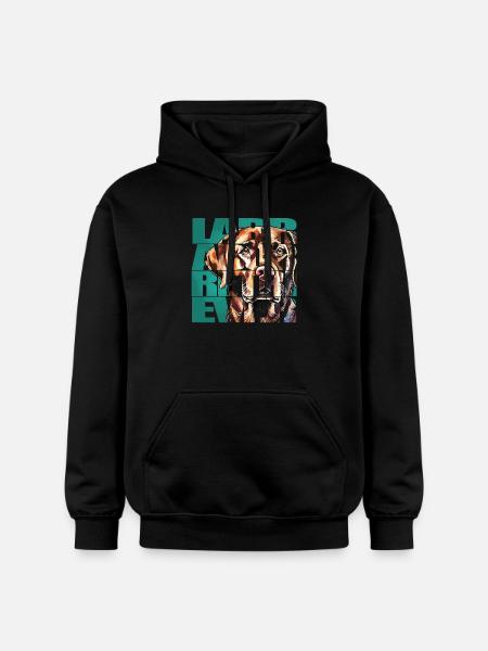 Labrador Retriever Portrait - Gildan Unisex Softstyle® Midweight Hoodie - black