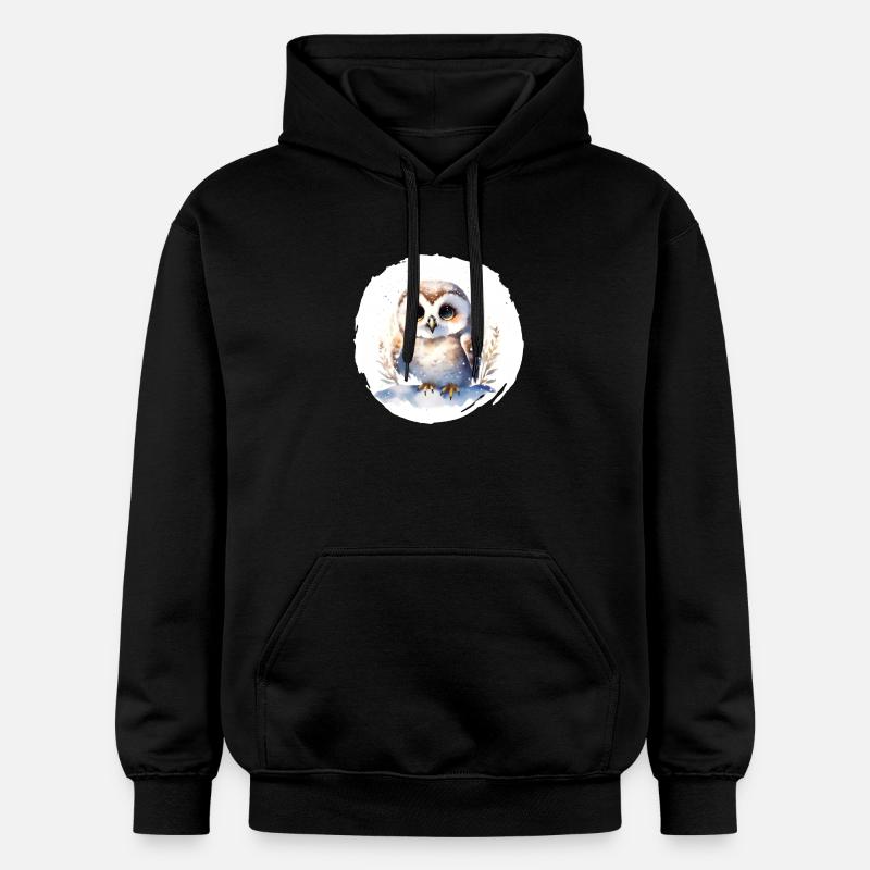 Harfang des neiges aquarelle - Sweat à capuche Softstyle® Gildan Unisexe - noir