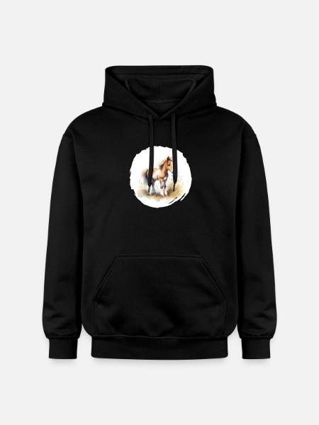 Fohlen Aquarell - Gildan Unisex Softstyle® Midweight Hoodie - Schwarz